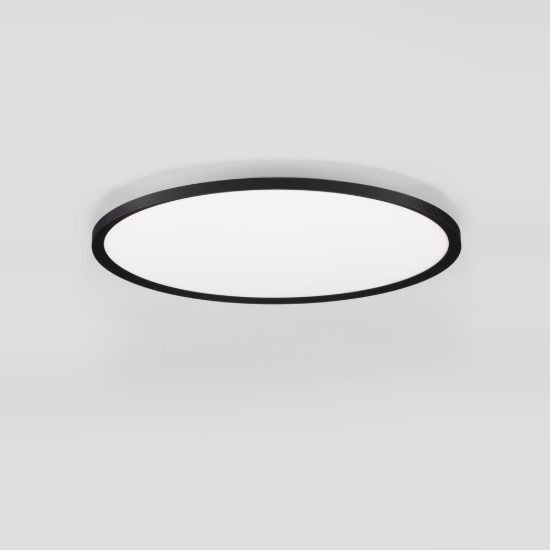 Plafoniera moderna rotonda nera led 55w cct 2700k 3000k 60cm dimmerabile
