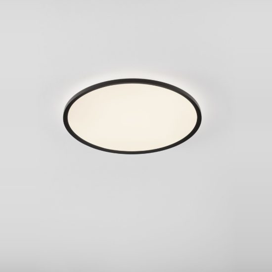 Plafoniera moderna rotonda nera led 55w cct 2700k 3000k 60cm dimmerabile