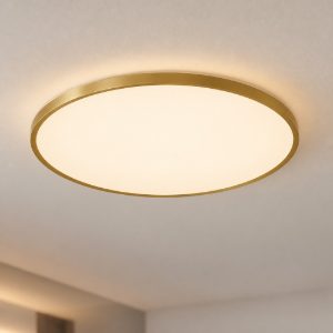 Plafoniera moderna rotonda oro led 55w cct 2700k 3000k 60cm dimmerabile