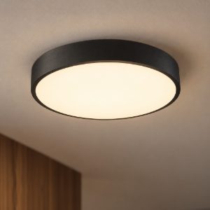 Plafoniera moderna rotonda nera led 24w 3000k 40cm