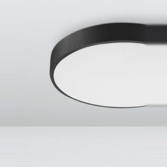 Plafoniera moderna rotonda nera led 24w 3000k 40cm