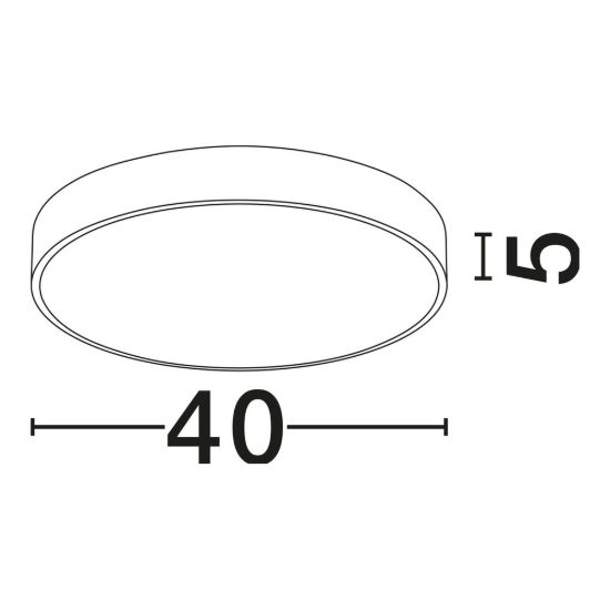 Plafoniera moderna rotonda nera led 24w 3000k 40cm