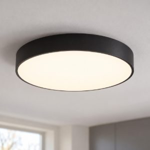 Plafoniera moderna rotonda nera led 30w 3000k 50cm