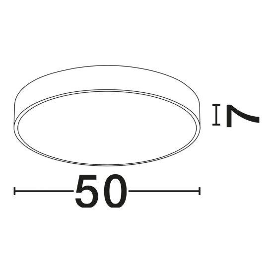 Plafoniera moderna rotonda nera led 30w 3000k 50cm