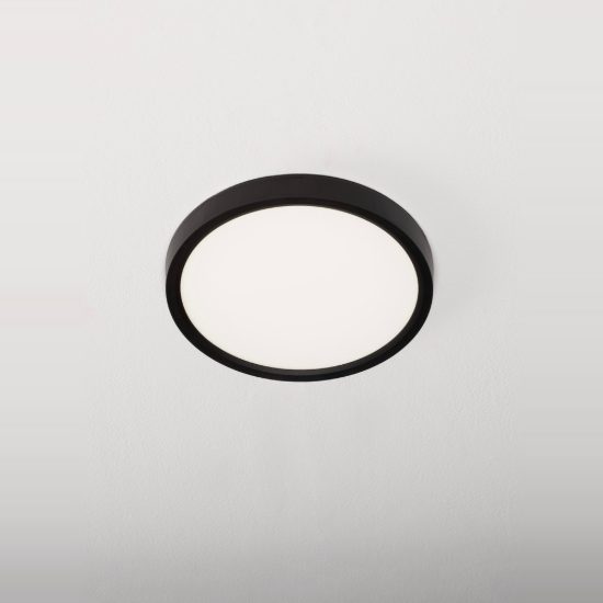 Plafoniera moderna rotonda nera led 18w cct 3000k 6500k 22cm