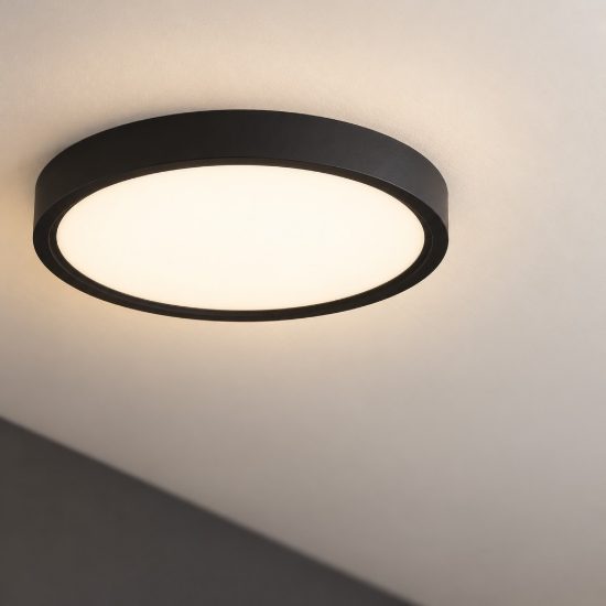 Plafoniera moderna rotonda nera led 24w cct 3000k 6500k 30cm