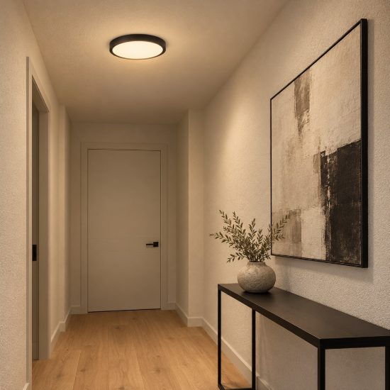 Plafoniera moderna rotonda nera led 24w cct 3000k 6500k 30cm