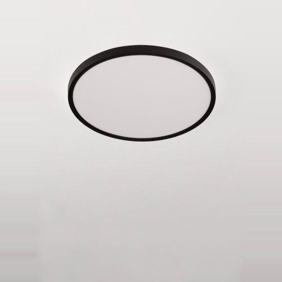 Plafoniera moderna rotonda nera led 36w cct 3000k 6500k 40cm