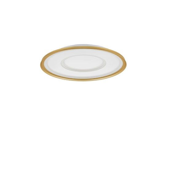 Plafoniera moderna rotonda oro led 49w cct 2700k 5000k 60cm dimmerabile con telecomando