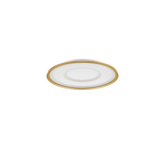 Plafoniera moderna rotonda oro led 40w cct 2700k 5000k 50cm dimmerabile con telecomando