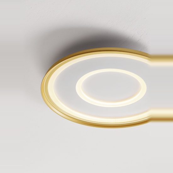 Plafoniera moderna rotonda oro led 40w cct 2700k 5000k 50cm dimmerabile con telecomando