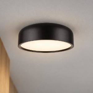 Plafoniera moderna cilindrica nera 35cm