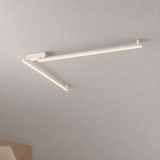 Plafoniera led 39w 3000k 309cm dimmerabile moderna lineare bianca