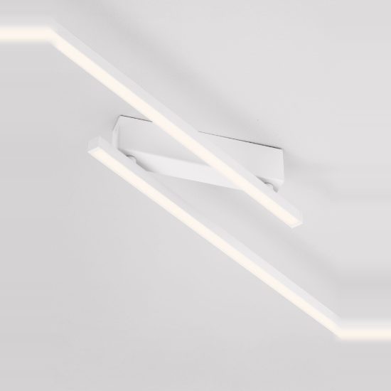 Plafoniera led 39w 3000k 309cm dimmerabile moderna lineare bianca