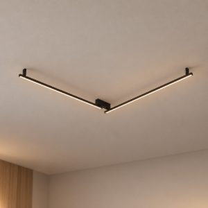 Plafoniera moderna lineare nera led 39w 3000k 309cm dimmerabile