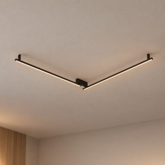 Plafoniera moderna lineare nera led 39w 3000k 309cm dimmerabile