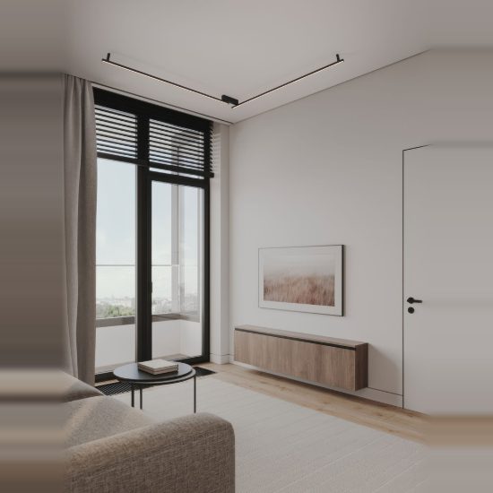 Plafoniera moderna lineare nera led 39w 3000k 309cm dimmerabile