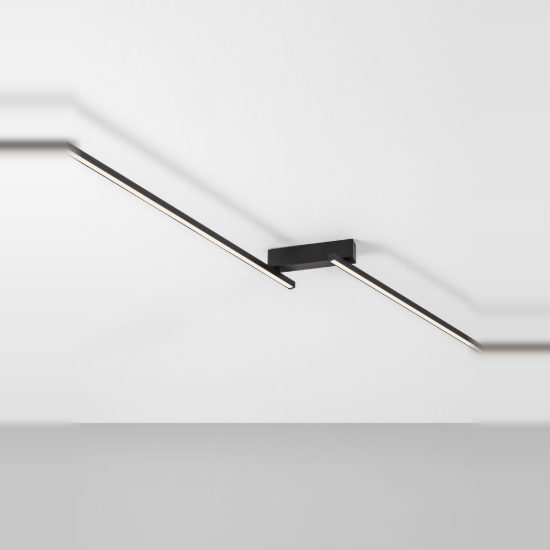 Plafoniera moderna lineare nera led 39w 3000k 309cm dimmerabile