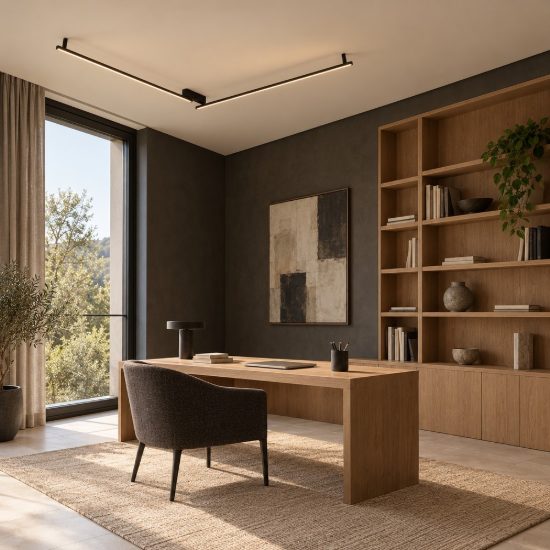 Plafoniera moderna lineare nera led 39w 3000k 309cm dimmerabile