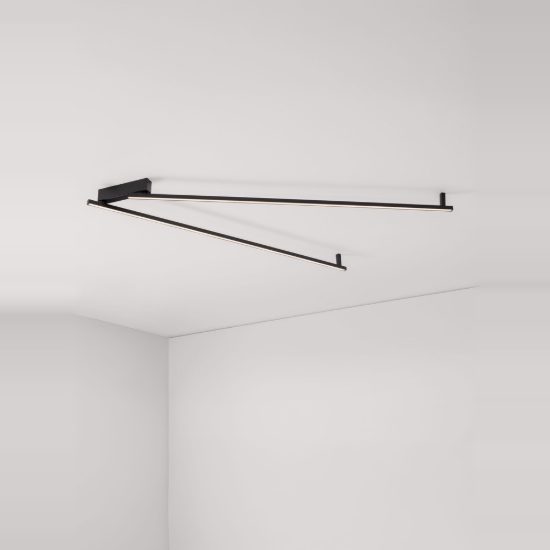 Plafoniera moderna lineare nera led 39w 3000k 309cm dimmerabile