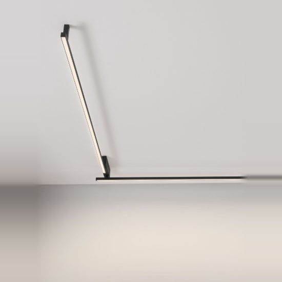 Plafoniera moderna lineare nera led 39w 3000k 309cm dimmerabile