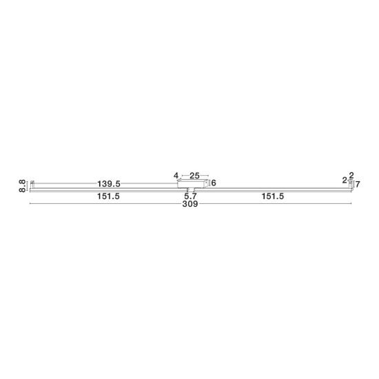 Plafoniera moderna lineare nera led 39w 3000k 309cm dimmerabile