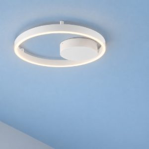 Plafoniera led 40w 3000k 40cm dimmerabile moderna rotonda bianca