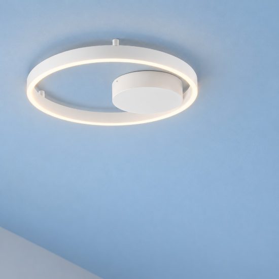 Plafoniera led 40w 3000k 40cm dimmerabile moderna rotonda bianca