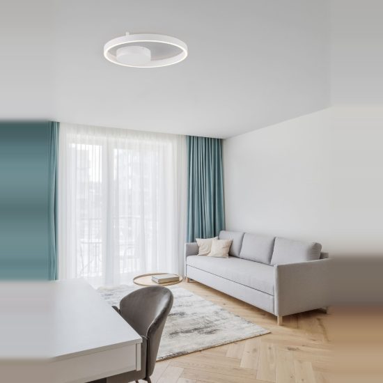Plafoniera led 40w 3000k 40cm dimmerabile moderna rotonda bianca