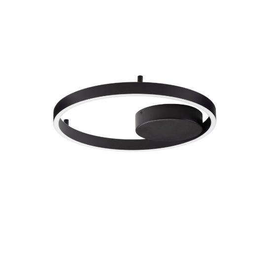 Plafoniera moderna tonda nera led 40w 3000k 40cm dimmerabile