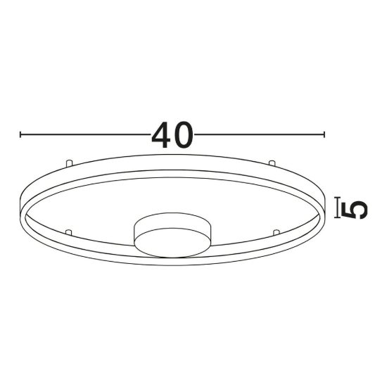 Plafoniera moderna tonda nera led 40w 3000k 40cm dimmerabile