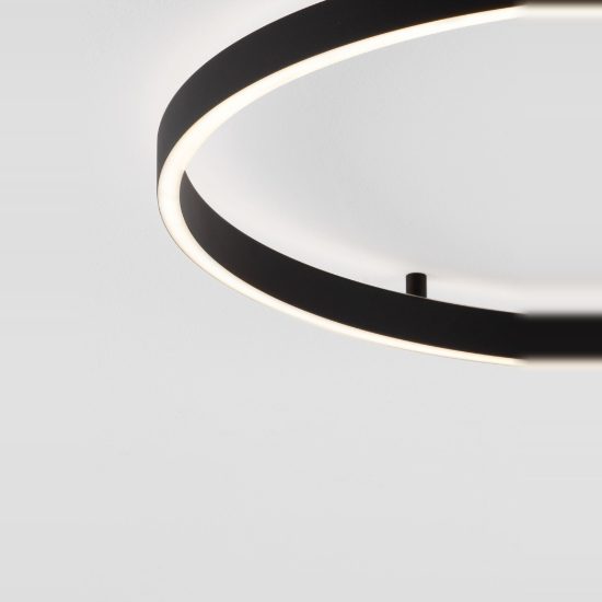 Plafoniera moderna tonda nera led 60w 3000k 60cm dimmerabile