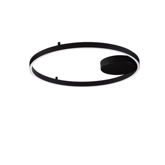 Plafoniera moderna tonda nera led 60w 3000k 60cm dimmerabile