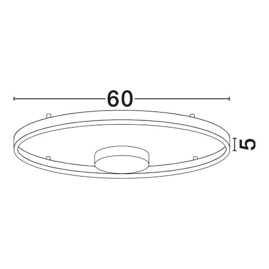 Plafoniera moderna tonda nera led 60w 3000k 60cm dimmerabile