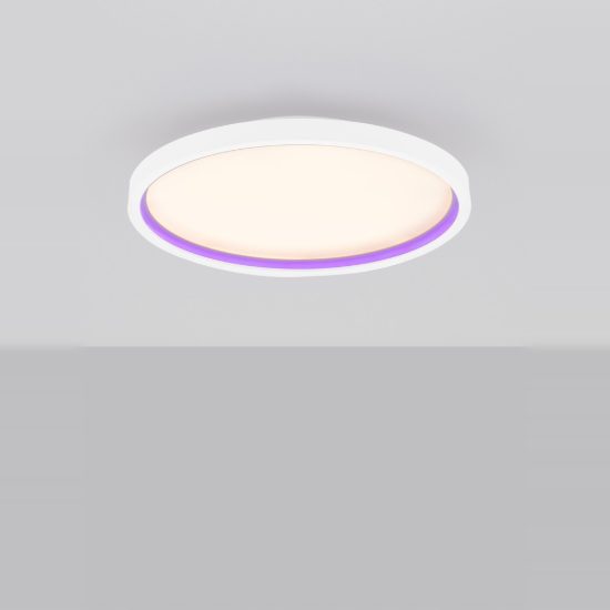 Plafoniera led 49w 58cm dimmerabile con telecomando moderna rotonda bianca rgb cct 2700-5000k
