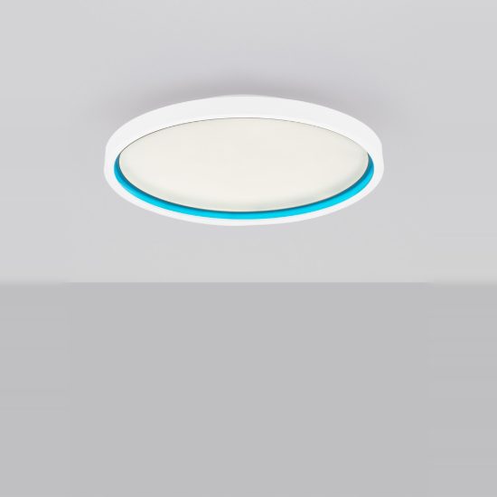 Plafoniera led rgb cct 2700k 5000k 30w 39cm dimmerabile con telecomando moderna rotonda bianca