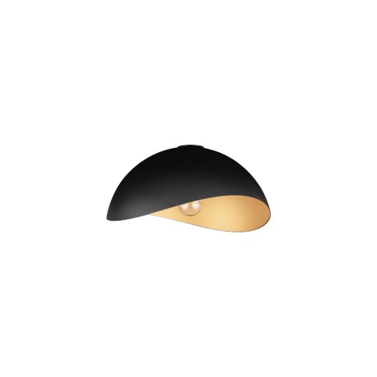 Plafoniera 40cm cupola ovale design moderna nero e oro per cucina