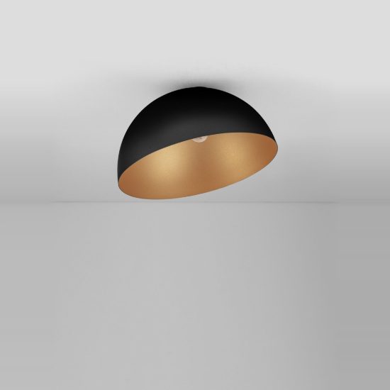 Plafoniera 50cm cupola da soffitto design moderna nero e oro