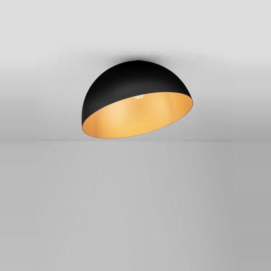 Plafoniera 50cm cupola da soffitto design moderna nero e oro
