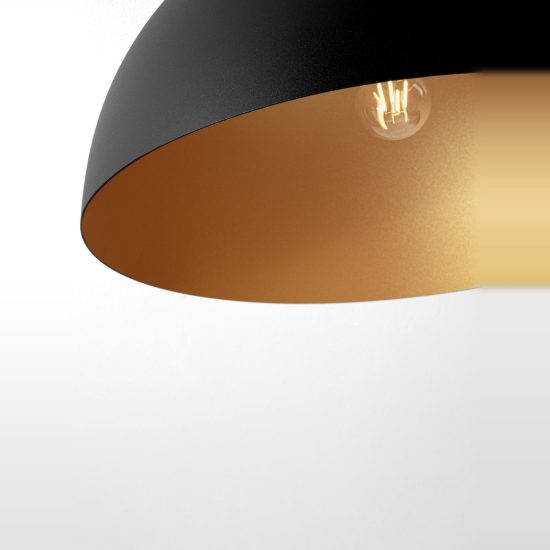Plafoniera 50cm cupola da soffitto design moderna nero e oro