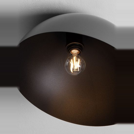 Plafoniera moderna cupola grigio scuro e nero 40cm