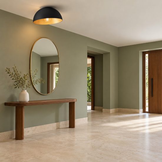 Plafoniera 30cm cupola moderna nero e oro