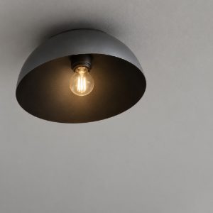 Plafoniera moderna cupola grigio scuro e nero 30cm