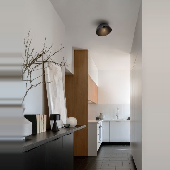 Plafoniera moderna cupola grigio scuro e nero 30cm