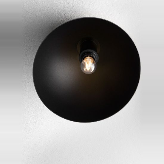 Plafoniera moderna cupola grigio scuro e nero 30cm