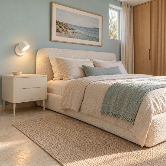 Applique da comodino camera da letto led 6w 3000k 12cm moderna cupola bianca