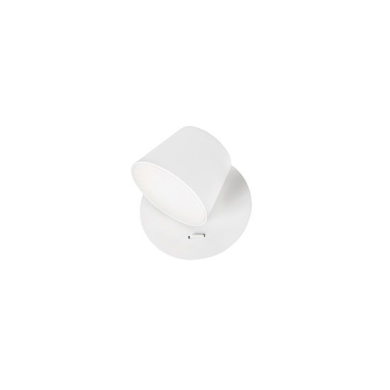 Applique da comodino camera da letto led 6w 3000k 12cm moderna cupola bianca