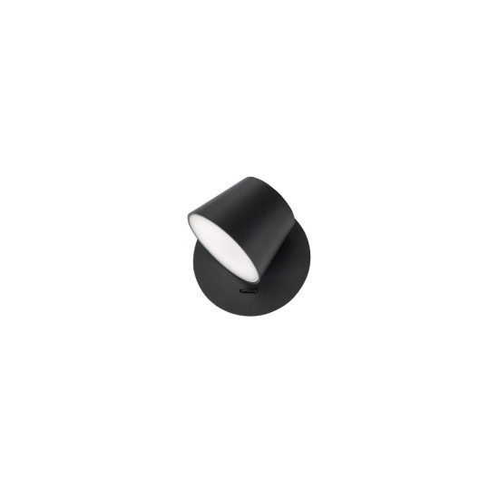 Applique per comodini camera da letto moderna cupola nera da parete led 6w 3000k 12cm