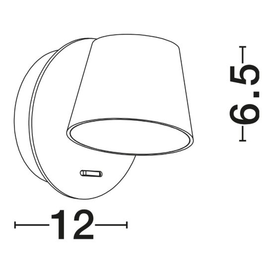 Applique per comodini camera da letto moderna cupola nera da parete led 6w 3000k 12cm