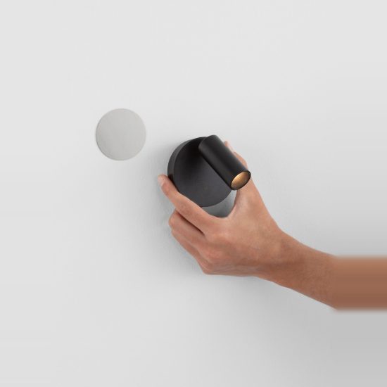 Applique per comodino camera da letto nera led 2w cct 2700k 4000k dimmerabile